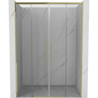 Posuvné sprchové dvere Mexen Rox 140 cm, priehľadné, zlaté - 8C2-140-002-50-00