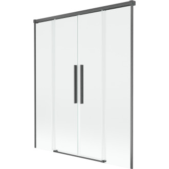 Mexen Rox 2dielna posuvná vaňová zástena 140 x 150 cm, priehľadná, kartáčovaná pištoľovo sivá - 8C9-140-002-66-00