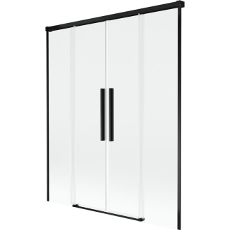 Mexen Rox 2dielna posuvná vaňová zástena 160 x 150 cm, priehľadná, čierna - 8C9-160-002-70-00