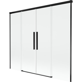 Mexen Rox 2dielna posuvná vaňová zástena 170 x 150 cm, priehľadná, čierna - 8C9-170-002-70-00