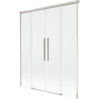 Mexen Rox 2-krídla posuvná vaňová zástena 160 x 150 cm, priehľadná, kartáčovaný nikel - 8C9-160-002-97-00