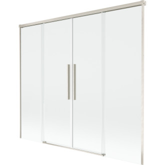Mexen Rox 2dielna posuvná vaňová zástena 170 x 150 cm, priehľadná, kartáčovaný nikel - 8C9-170-002-97-00