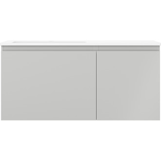 Kúpeľňová skrinka Mexen Orio 100 cm s umývadlom Otis vľavo, 1S, 1D, matná šedá/matná biela - 91A13-10047-3-BBFF62-W18L01