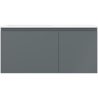 Kúpeľňová skrinka Mexen Orio 100 cm s umývadlom Otis vľavo, 1S, 1D, matný grafit/matná biela - 91A13-10047-3-BBFF66-W18L01