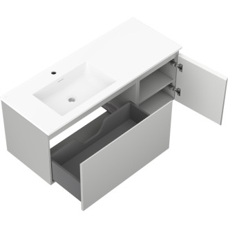 Kúpeľňová skrinka Mexen Orio 120 cm s umývadlom Otis vľavo, 1S, 1D, matná šedá/matná biela - 91A13-12047-3-BBFF62-W18L01