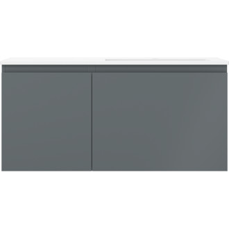 Kúpeľňová skrinka Mexen Orio 100 cm s umývadlom Otis pravé, 1S, 1D, matný grafit/matná biela - 91A13-10047-3-BBFF66-W18P01