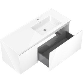 Kúpeľňová skrinka Mexen Orio 120 cm s umývadlom Otis pravá, 1S, 1D, biely lesk - 91A13-12047-3-BBFF00-W18P00