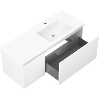 Kúpeľňová skrinka Mexen Orio 120 cm s umývadlom Otis vpravo, 1S, 1D, matná biela - 91A13-12047-3-BBFF01-W18P01