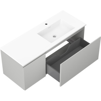 Kúpeľňová skrinka Mexen Orio 120 cm s umývadlom Otis pravé, 1S, 1D, matná šedá/matná biela - 91A13-12047-3-BBFF62-W18P01