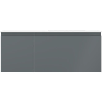 Kúpeľňová skrinka Mexen Orio 120 cm s umývadlom Otis pravé, 1S, 1D, matný grafit/matná biela - 91A13-12047-3-BBFF66-W18P01