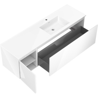 Kúpeľňová skrinka Mexen Orio 160 cm s umývadlom Otis pravá, 1S, 1D, biely lesk - 91A13-16047-3-BBFF00-W18P00