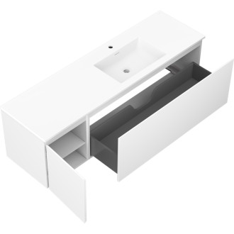 Kúpeľňová skrinka Mexen Orio 160 cm s umývadlom Otis vpravo, 1S, 1D, matná biela - 91A13-16047-3-BBFF01-W18P01