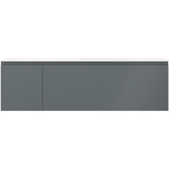 Kúpeľňová skrinka Mexen Orio 160 cm s umývadlom Otis pravé, 1S, 1D, matný grafit/matná biela - 91A13-16047-3-BBFF66-W18P01