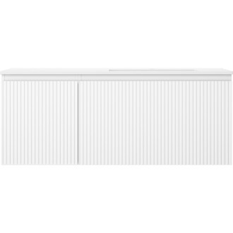 Kúpeľňová skrinka Mexen Rivel 120 cm s umývadlom Otis pravé, 1S, 1D, drážkovaná, matná biela - 91A23-12047-3-BBFF01-W18P01