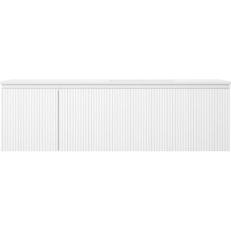 Kúpeľňová skrinka Mexen Rivel 160 cm s umývadlom Otis pravým, 1S, 1D, drážkovaná, matná biela - 91A23-16047-3-BBFF01-W18P01