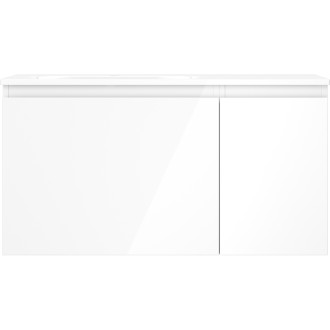 Mexen Orio kúpeľňová skrinka 90 cm s umývadlom Vela ľavým, 1S, 1D, biely lesk - 91A13-09047-3-BBFF00-W23L00