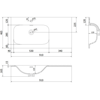 Mexen Orio kúpeľňová skrinka 90 cm s umývadlom Vela ľavým, 1S, 1D, biely lesk - 91A13-09047-3-BBFF00-W23L00