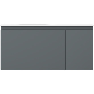 Kúpeľňová skrinka Mexen Orio 90 cm s umývadlom Vela ľavým, 1S, 1D, grafit matný/biela matná - 91A13-09047-3-BBFF66-W23L01