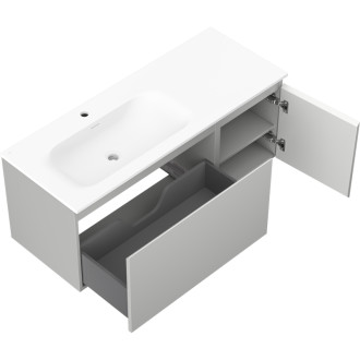 Kúpeľňová skrinka Mexen Orio 120 cm s umývadlom Vela vľavo, 1S, 1D, matná šedá/matná biela - 91A13-12047-3-BBFF62-W23L01
