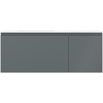 Kúpeľňová skrinka Mexen Orio 120 cm s ľavým umývadlom Vela, 1S, 1D, matný grafit/matná biela - 91A13-12047-3-BBFF66-W23L01