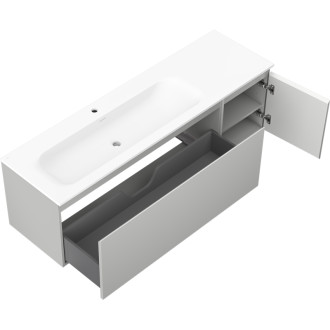 Mexen Orio kúpeľňová skrinka 160 cm s umývadlom Vela ľavým, 1S, 1D, matná šedá/matná biela - 91A13-16047-3-BBFF62-W23L01