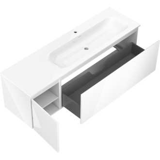 Kúpeľňová skrinka Mexen Orio 160 cm s umývadlom Vela pravá, 1S, 1D, biely lesk - 91A13-16047-3-BBFF00-W23P00