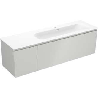 Kúpeľňová skrinka Mexen Orio 160 cm s umývadlom Vela pravá, 1S, 1D, matná šedá/matná biela - 91A13-16047-3-BBFF62-W23P01