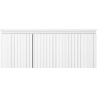 Kúpeľňová skrinka Mexen Rivel 120 cm s umývadlom Vela pravá, 1S, 1D, drážkovaná, matná biela - 91A23-12047-3-BBFF01-W23P01