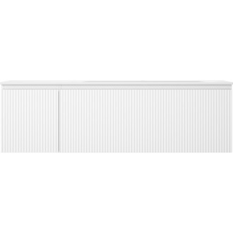 Mexen Rivel kúpeľňová skrinka 160 cm s umývadlom Vela pravá, 1S, 1D, drážkovaná, matná biela - 91A23-16047-3-BBFF01-W23P01