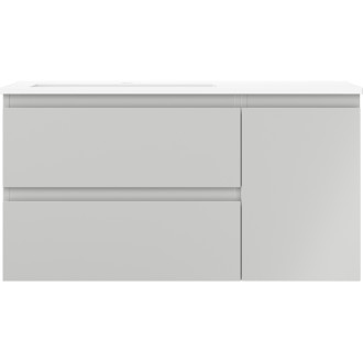 Kúpeľňová skrinka Mexen Orio 90 cm s umývadlom Otis vľavo, 2S, 1D, matná šedá/matná biela - 91A13-09047-3-BBFFF62-W18L01