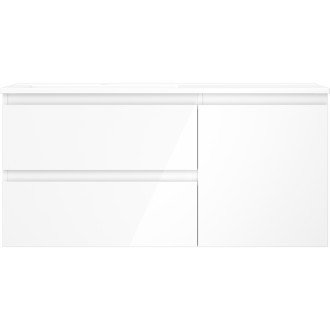 Mexen Orio szafka łazienkowa 100 cm z umywalką Otis lewą, 2S, 1D, biała połysk - 91A13-10047-3-BBFFF00-W18L00