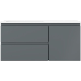 Kúpeľňová skrinka Mexen Orio 100 cm s umývadlom Otis vľavo, 2S, 1D, matný grafit/matná biela - 91A13-10047-3-BBFFF66-W18L01