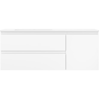 Kúpeľňová skrinka Mexen Orio 120 cm s umývadlom Otis vľavo, 2S, 1D, matná biela - 91A13-12047-3-BBFFF01-W18L01