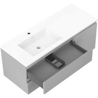 Kúpeľňová skrinka Mexen Orio 120 cm s umývadlom Otis ľavým, 2S, 1D, matná šedá/matná biela - 91A13-12047-3-BBFFF62-W18L01