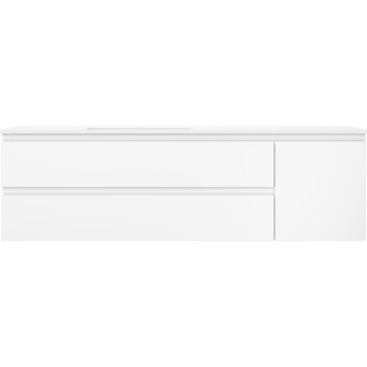 Kúpeľňová skrinka Mexen Orio 160 cm s umývadlom Otis vľavo, 2S, 1D, matná biela - 91A13-16047-3-BBFFF01-W18L01