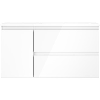 Mexen Orio szafka łazienkowa 90 cm z umywalką Otis prawą, 2S, 1D, biała połysk - 91A13-09047-3-BBFFF00-W18P00