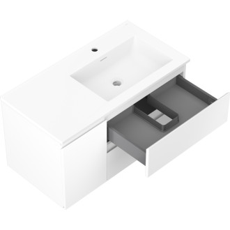 Kúpeľňová skrinka Mexen Orio 90 cm s umývadlom Otis pravé, 2S, 1D, matná biela - 91A13-09047-3-BBFFF01-W18P01