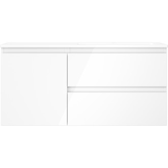 Mexen Orio szafka łazienkowa 100 cm z umywalką Otis prawą, 2S, 1D, biała połysk - 91A13-10047-3-BBFFF00-W18P00