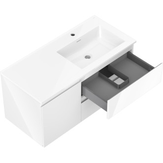 Mexen Orio szafka łazienkowa 100 cm z umywalką Otis prawą, 2S, 1D, biała połysk - 91A13-10047-3-BBFFF00-W18P00