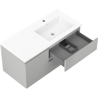Kúpeľňová skrinka Mexen Orio 100 cm s umývadlom Otis pravé, 2S, 1D, matná šedá/matná biela - 91A13-10047-3-BBFFF62-W18P01