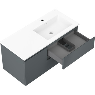 Kúpeľňová skrinka Mexen Orio 100 cm s umývadlom Otis pravé, 2S, 1D, grafit matný/biela matná - 91A13-10047-3-BBFFF66-W18P01