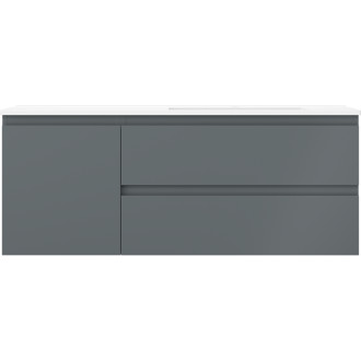 Kúpeľňová skrinka Mexen Orio 120 cm s umývadlom Otis pravé, 2S, 1D, grafit matný/biela matná - 91A13-12047-3-BBFFF66-W18P01