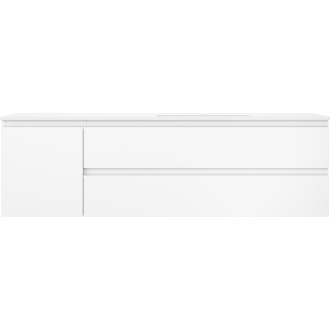 Kúpeľňová skrinka Mexen Orio 160 cm s umývadlom Otis pravá, 2S, 1D, matná biela - 91A13-16047-3-BBFFF01-W18P01