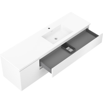 Kúpeľňová skrinka Mexen Orio 160 cm s umývadlom Otis pravá, 2S, 1D, matná biela - 91A13-16047-3-BBFFF01-W18P01