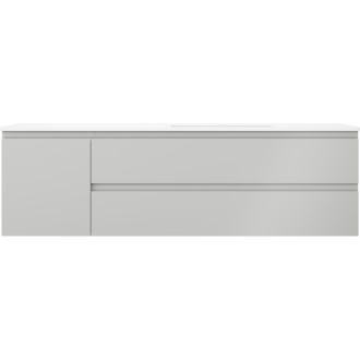 Kúpeľňová skrinka Mexen Orio 160 cm s umývadlom Otis pravé, 2S, 1D, matná šedá/matná biela - 91A13-16047-3-BBFFF62-W18P01