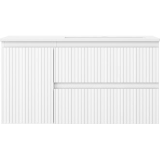 Kúpeľňová skrinka Mexen Rivel 90 cm s umývadlom Otis pravým, 2S, 1D, drážkovaná, matná biela - 91A23-09047-3-BBFFF01-W18P01