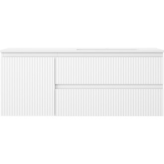 Kúpeľňová skrinka Mexen Rivel 120 cm s umývadlom Otis pravým, 2S, 1D, drážkovaná, matná biela - 91A23-12047-3-BBFFF01-W18P01