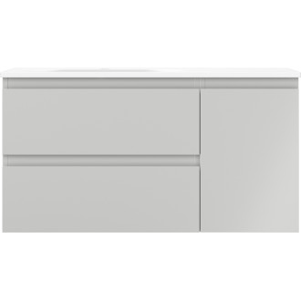 Kúpeľňová skrinka Mexen Orio 90 cm s umývadlom Vela vľavo, 2S, 1D, matná šedá/matná biela - 91A13-09047-3-BBFFF62-W23L01