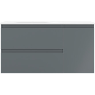Mexen Orio kúpeľňová skrinka 90 cm s umývadlom Vela ľavým, 2S, 1D, matný grafit/matná biela - 91A13-09047-3-BBFFF66-W23L01