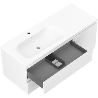 Kúpeľňová skrinka Mexen Orio 120 cm s umývadlom Vela vľavo, 2S, 1D, matná biela - 91A13-12047-3-BBFFFF01-W23L01